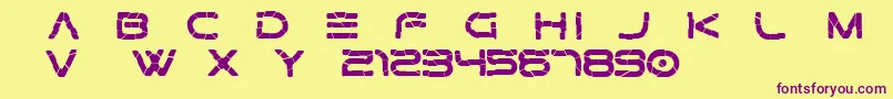 Gtek   Broken Free Font – Purple Fonts on Yellow Background