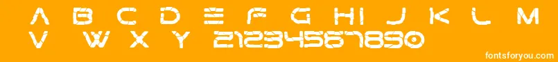 Gtek   Broken Free-Schriftart – Weiße Schriften auf orangefarbenem Hintergrund