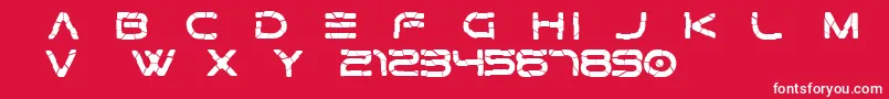 Gtek   Broken Free-fontti – valkoiset fontit punaisella taustalla
