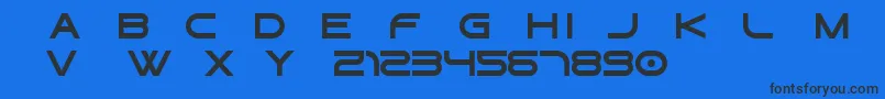Gtek   Regular Free-fontti – mustat fontit sinisellä taustalla