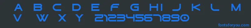 フォントGtek   Regular Free – 黒い背景に青い文字