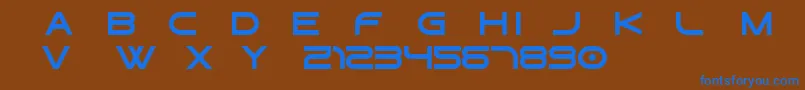 フォントGtek   Regular Free – 茶色の背景に青い文字