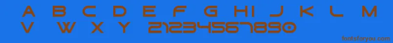 Fonte Gtek   Regular Free – fontes marrons em um fundo azul