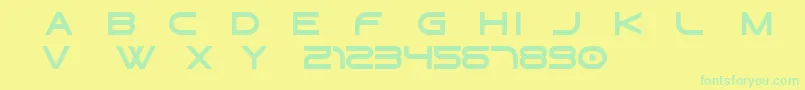 fuente Gtek   Regular Free – Fuentes Verdes Sobre Fondo Amarillo