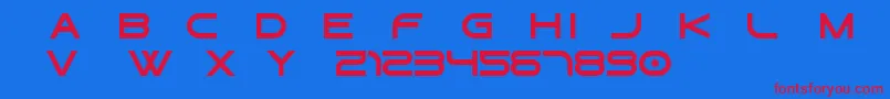 Gtek   Regular Free Font – Red Fonts on Blue Background