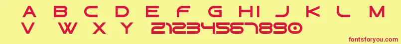 Czcionka Gtek   Regular Free – czerwone czcionki na żółtym tle