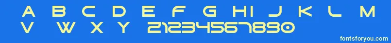 Gtek   Regular Free Font – Yellow Fonts on Blue Background