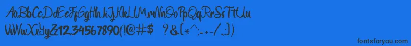 Gtoles-Schriftart – Schwarze Schriften auf blauem Hintergrund