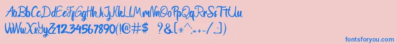 Gtoles Font – Blue Fonts on Pink Background