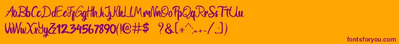 Gtoles Font – Purple Fonts on Orange Background