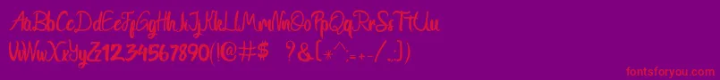 フォントGtoles – 紫の背景に赤い文字