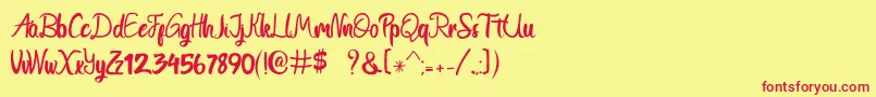 Gtoles Font – Red Fonts on Yellow Background