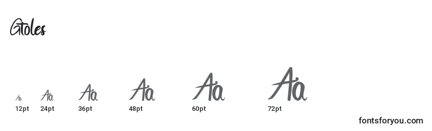 Gtoles Font Sizes