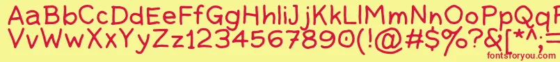 Guacamole Quickstep v2p00 Font – Red Fonts on Yellow Background