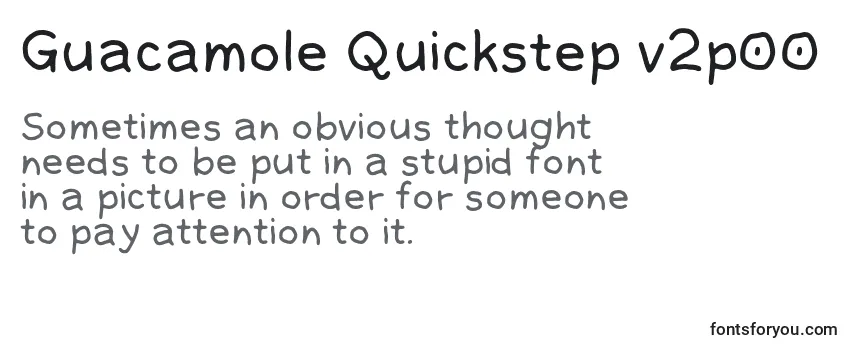 Review of the Guacamole Quickstep v2p00 Font