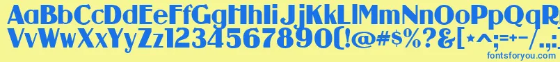 Шрифт guanine – синие шрифты на жёлтом фоне