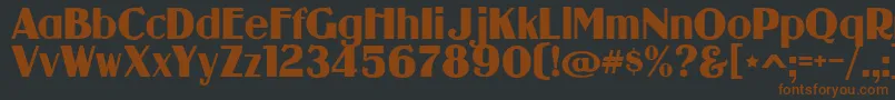 フォントguanine – 黒い背景に茶色のフォント