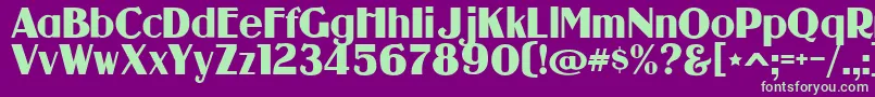 guanine Font – Green Fonts on Purple Background