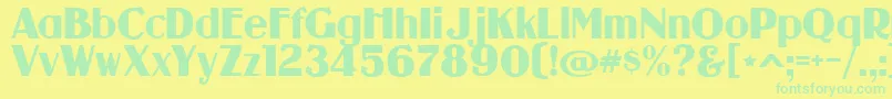 フォントguanine – 黄色い背景に緑の文字