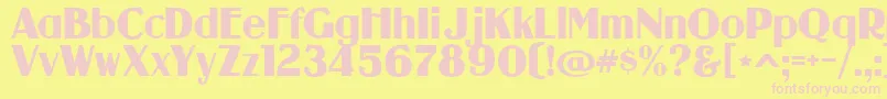 guanine-fontti – vaaleanpunaiset fontit keltaisella taustalla