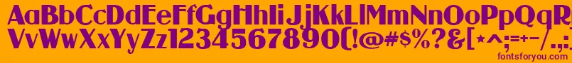 guanine Font – Purple Fonts on Orange Background