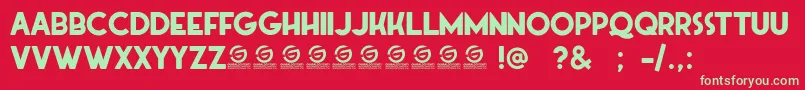 GUARALDO PERSONAL USE Font – Green Fonts on Red Background