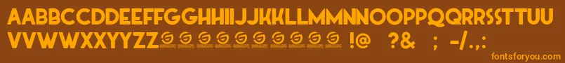 GUARALDO PERSONAL USE Font – Orange Fonts on Brown Background