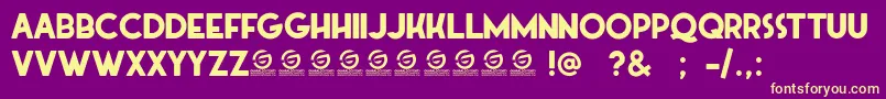 GUARALDO PERSONAL USE Font – Yellow Fonts on Purple Background