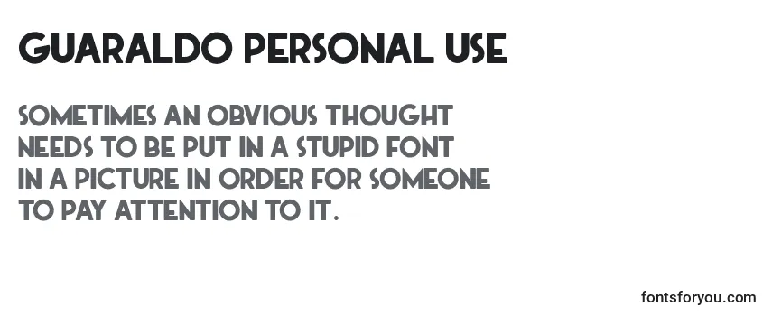 Review of the GUARALDO PERSONAL USE Font