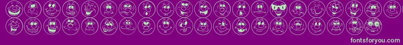 FaceIt Font – Green Fonts on Purple Background