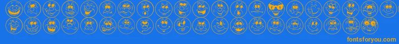 FaceIt Font – Orange Fonts on Blue Background