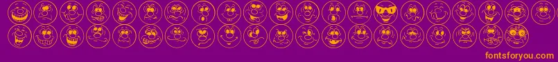 FaceIt Font – Orange Fonts on Purple Background