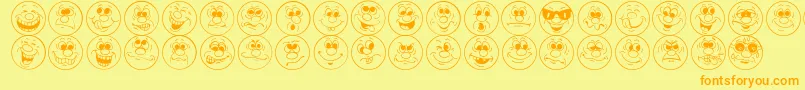 FaceIt Font – Orange Fonts on Yellow Background