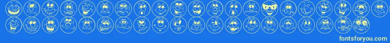 FaceIt Font – Yellow Fonts on Blue Background