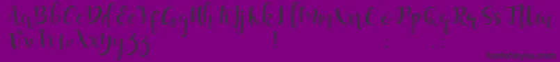 フォントguardeloves – 紫の背景に黒い文字