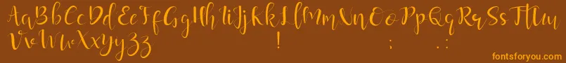 Weitere Informationen zur guardeloves-Schriftart guardeloves-Schriftart – Orangefarbene Schriften auf braunem Hintergrund