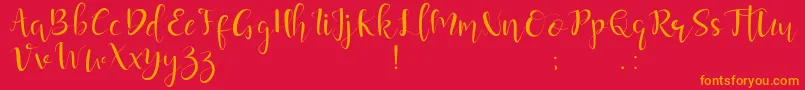 Fonte guardeloves – fontes laranjas em um fundo vermelho