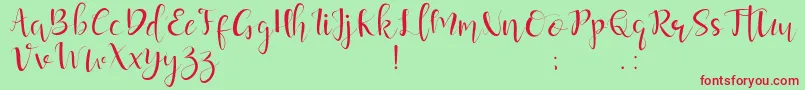 guardeloves Font – Red Fonts on Green Background