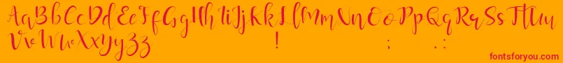 guardeloves Font – Red Fonts on Orange Background