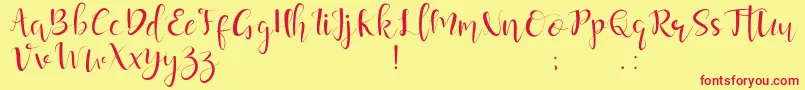 guardeloves Font – Red Fonts on Yellow Background