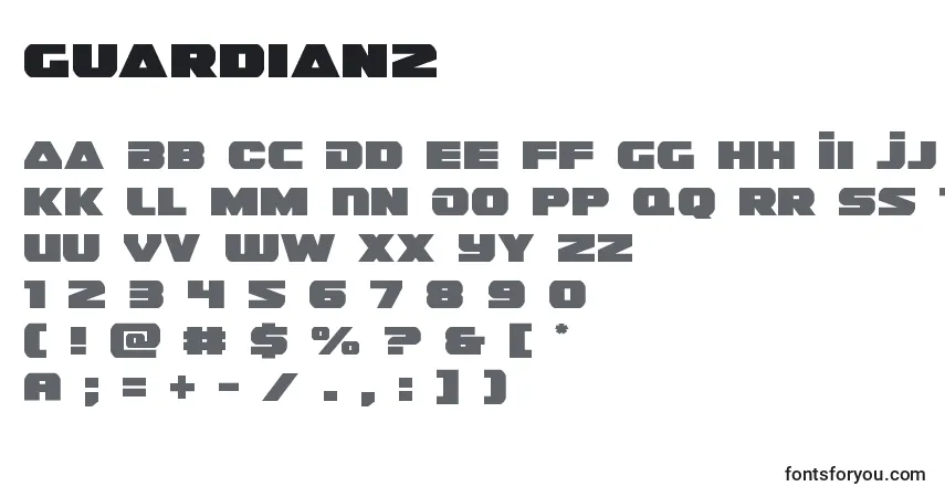 Schriftart Guardian2 (128652) – Alphabet, Zahlen, spezielle Symbole