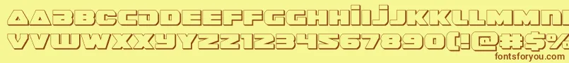 guardian23d Font – Brown Fonts on Yellow Background