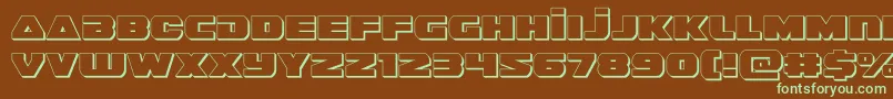 guardian23d Font – Green Fonts on Brown Background