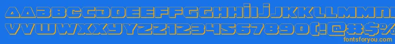 guardian23d Font – Orange Fonts on Blue Background