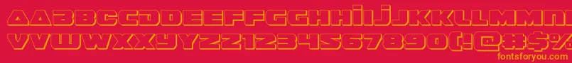 guardian23d Font – Orange Fonts on Red Background