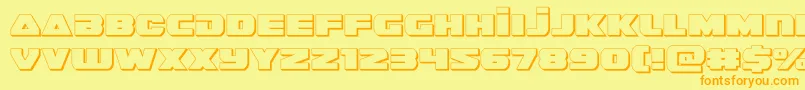 guardian23d Font – Orange Fonts on Yellow Background
