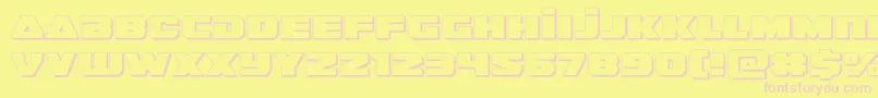 guardian23d-fontti – vaaleanpunaiset fontit keltaisella taustalla