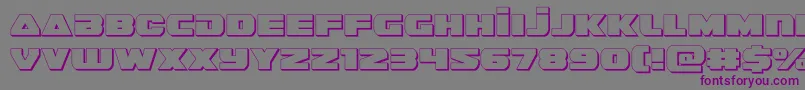 フォントguardian23d – 紫色のフォント、灰色の背景