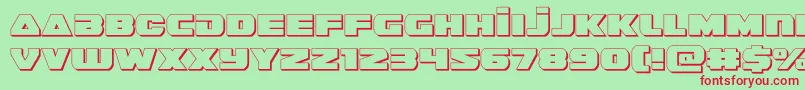 guardian23d Font – Red Fonts on Green Background