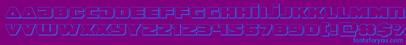 guardian23d Font – Blue Fonts on Purple Background